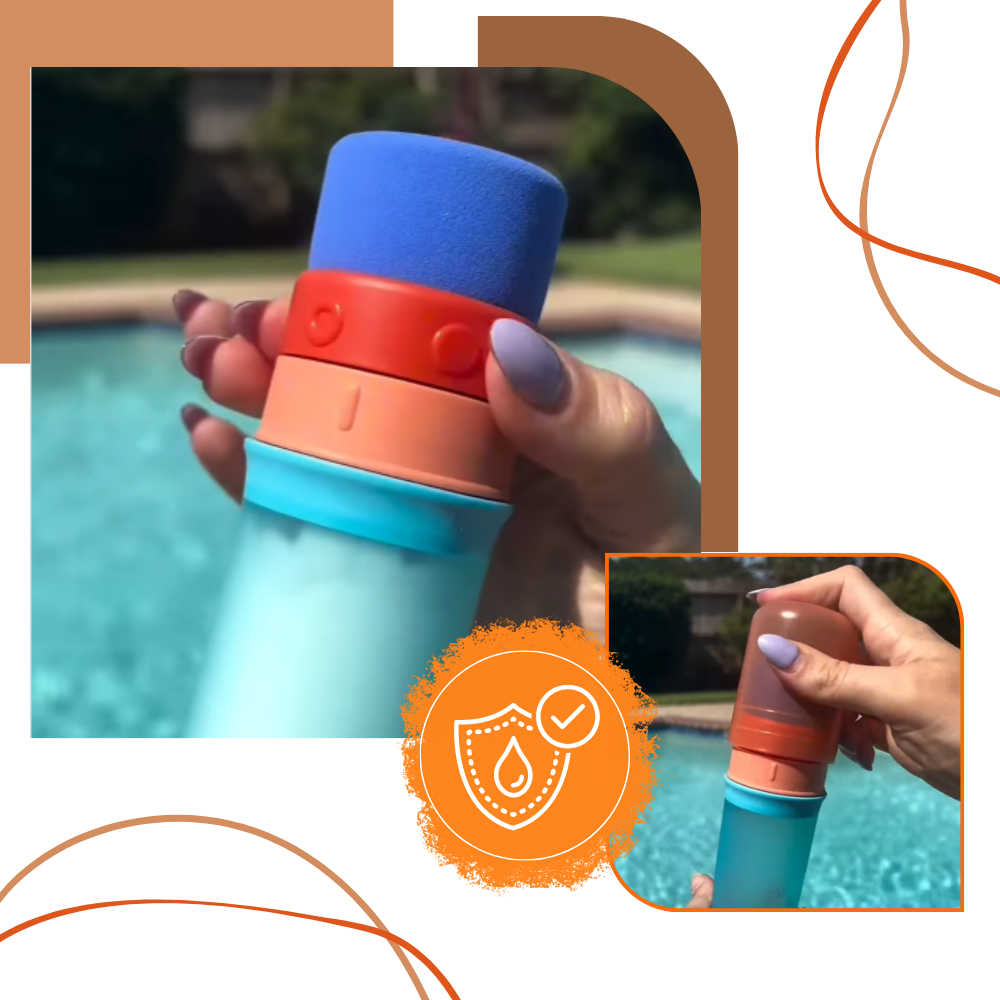Aplicador de creme solar Solar Buddies com bico para aplicação fácil e precisa de protetor solar na pele.