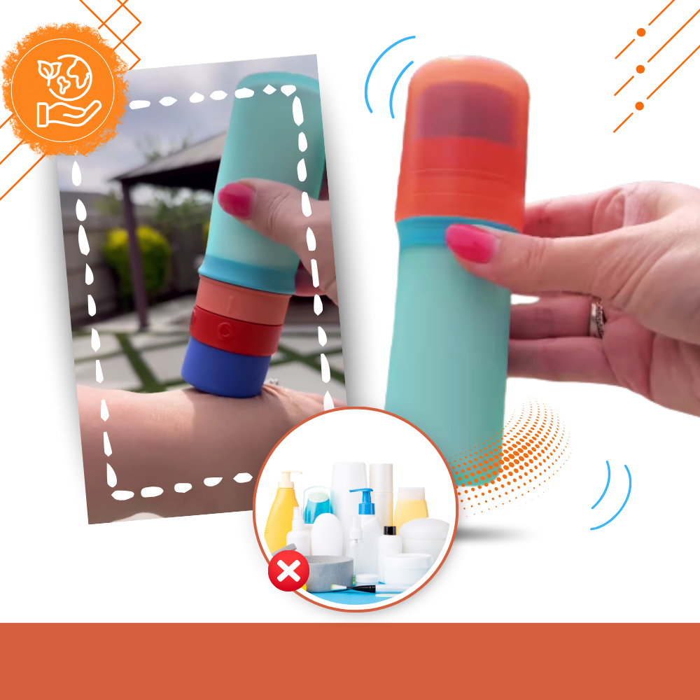 Aplicador de creme solar Solar Buddies com pontas para cosméticos e proteção solar, fácil de aplicar na pele.