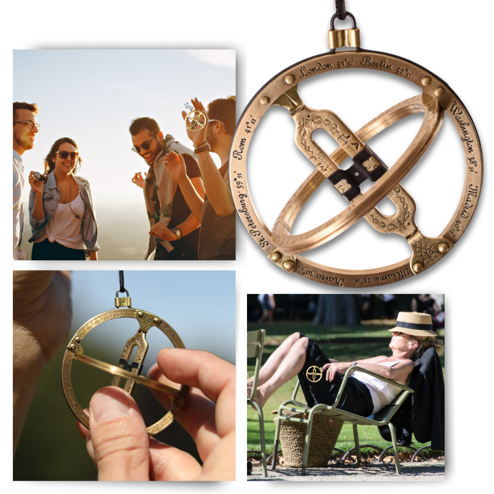Cadran solaire de poche Alpha Outpost, montre solaire précise avec design compact et élégant pour mesurer le temps en plein air.