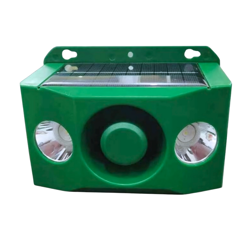 Lâmpada de segurança solar ativada por movimento para animais, com duas luzes, marca Dicasser, ideal para proteção exterior.