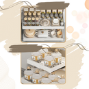 Organizador de armário deslizante SweetCandy para utensílios de cozinha, aproveitamento de espaço com capacidade de armazenamento eficiente