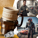 Caneca de decoração em forma de vela de ignição, estilo artístico, marca Homyl, com design criativo de peça automotiva.