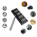 Conjunto de 24 tournevis de precisão Spbpqy, ideal para reparos delicados e eletrônicos com cabos e pontas variadas.