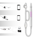 Câmera auricular 3 em 1 Spencer para cuidado de ouvidos, preta, com design compacto e funcional para higiene e inspeção.