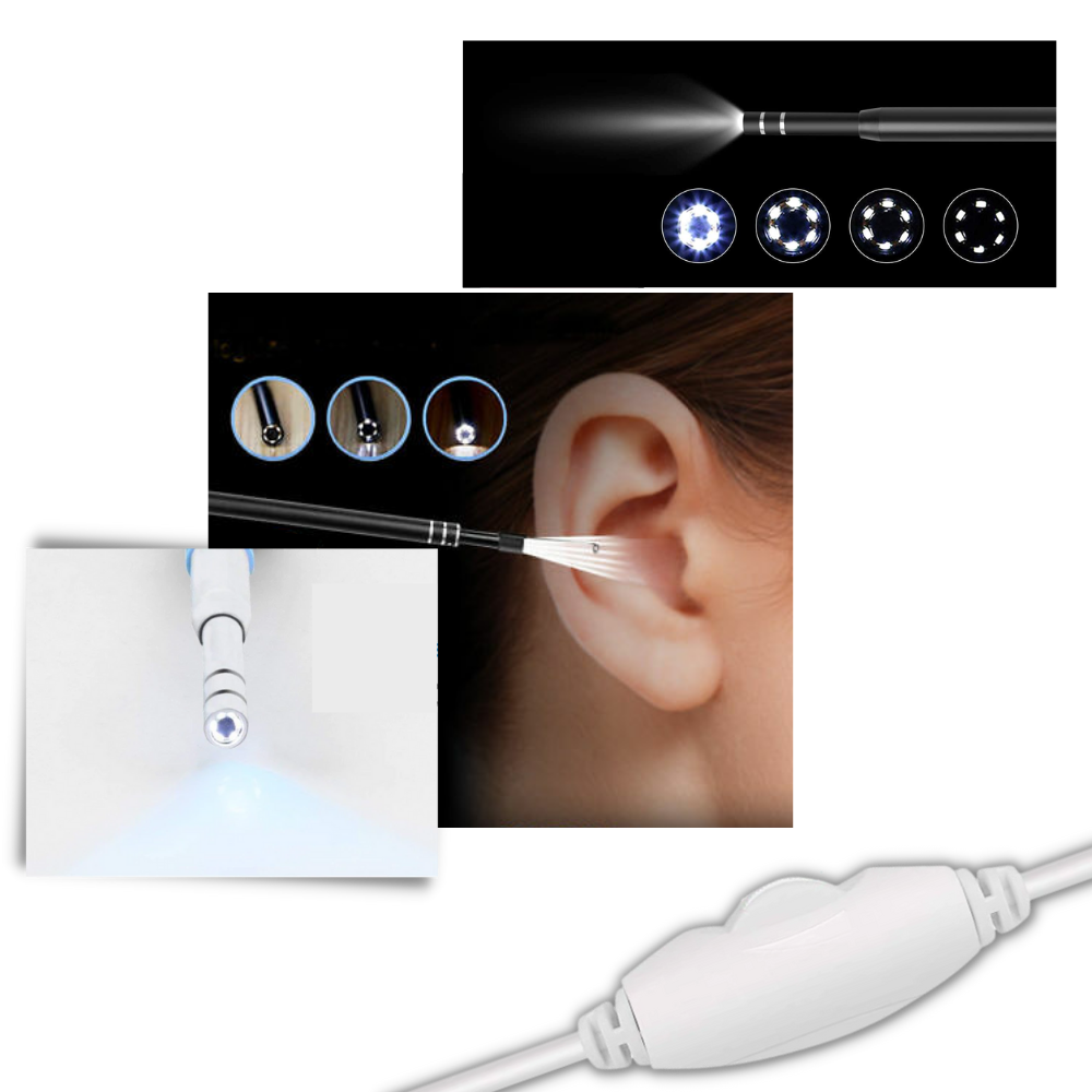 Câmera auricular 3 em 1 da Spencer para cuidado de ouvido, com design compacto e funcionalidade de limpeza e inspeção.