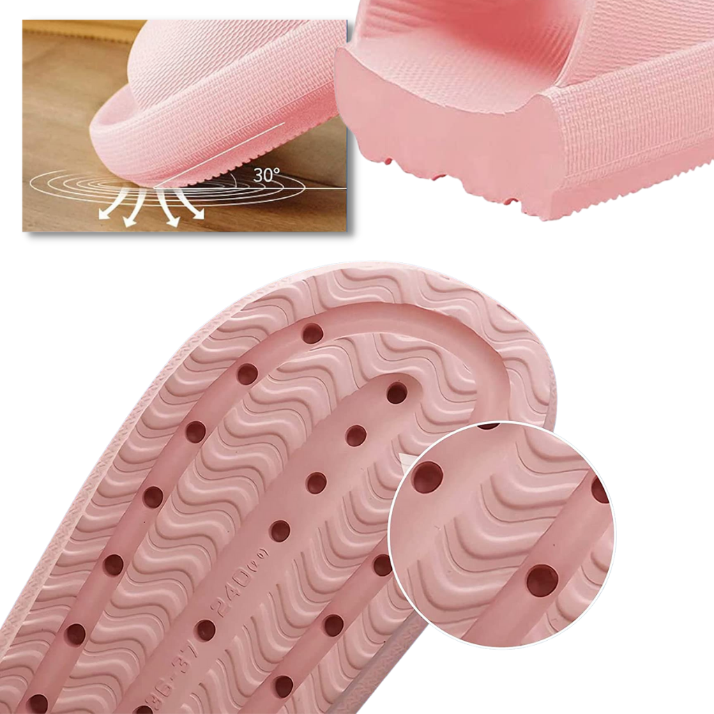Sandálias antideslizantes Spftem em tom rosa, sapatos femininos confortáveis para uso diário.