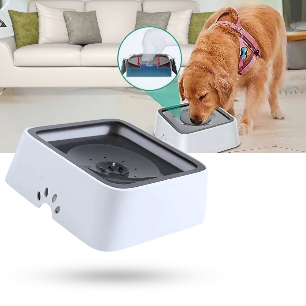 Taça anti-espirro para cães Aomeily, tigela de água para cães com design que evita respingos e mantém o espaço limpo.