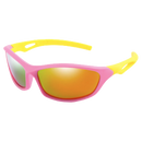 Óculos de sol esportivos polarizados para crianças, com armação amarela e rosa, marca Trust Optics, com tira ajustável