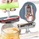 Abridor de potes em aço inoxidável Kemorela, utensílio de cozinha resistente para abrir potes com facilidade.