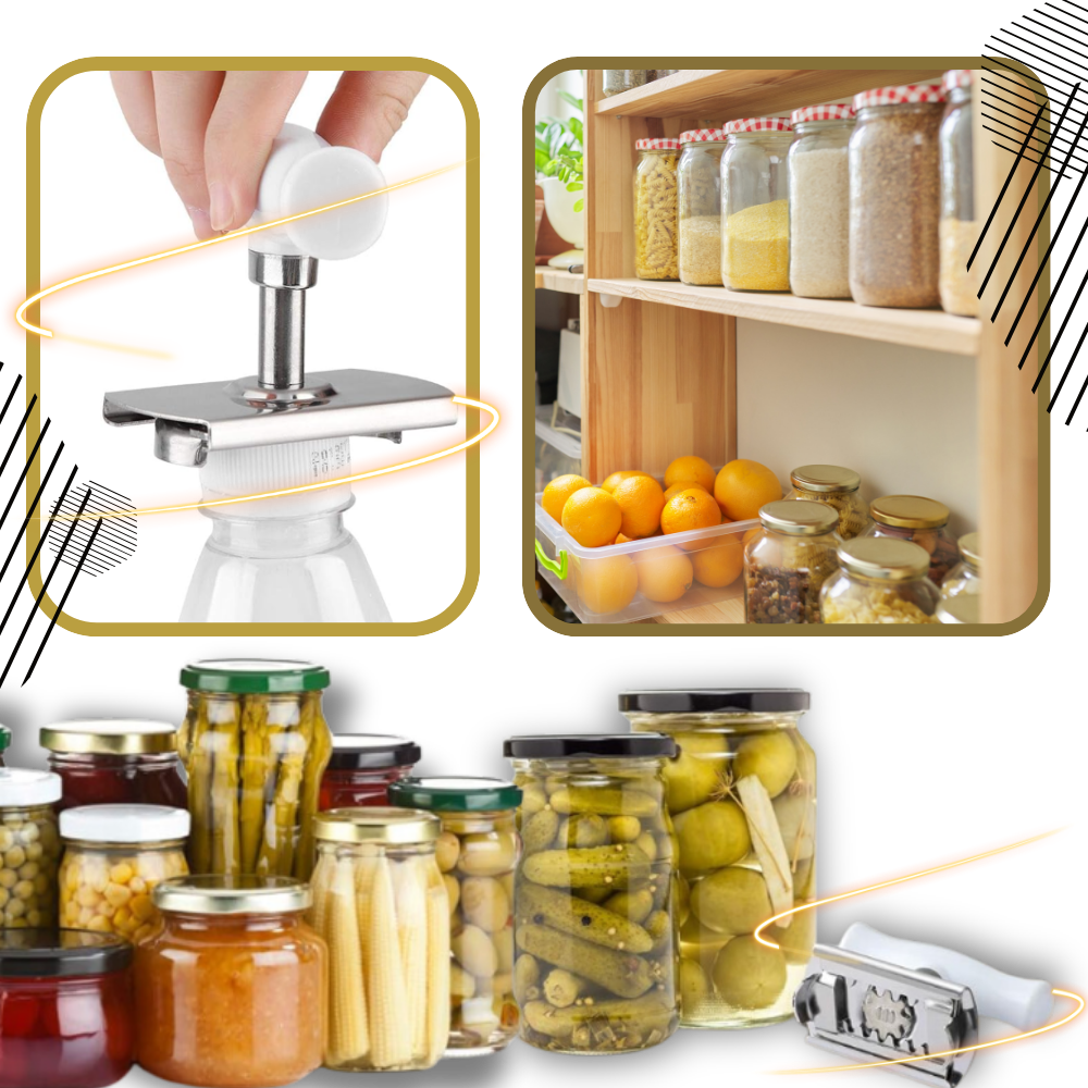 Abridor de potes em aço inoxidável Kemorela, ferramenta de cozinha para abrir frascos com facilidade.