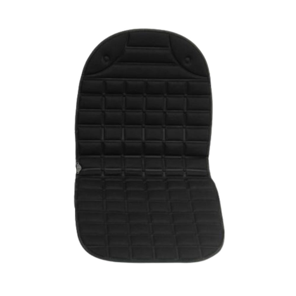 Capa de assento aquecida para carro, SUV e caminhão da marca Stalwart, em tecido preto, para conforto e aquecimento veicular.