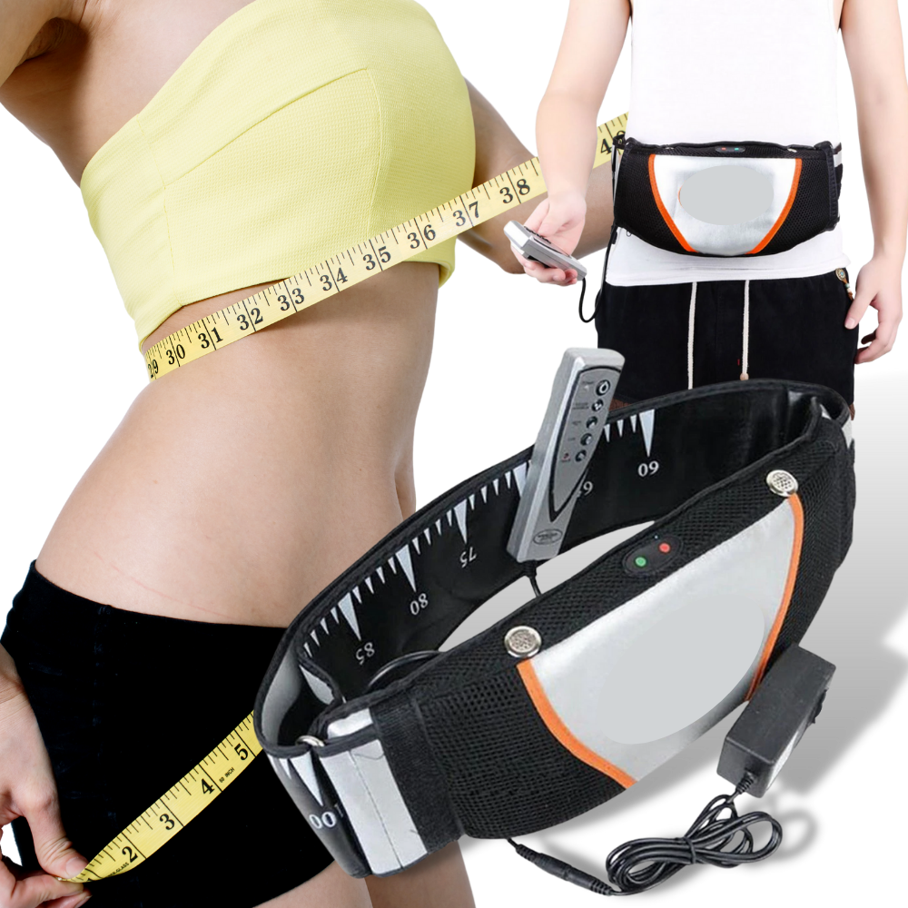 Faixa de cinta modeladora anti-celulite da Stcorps7 com plataformas vibrantes para tonificação do corpo.