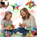 Peças de construção hiperólicas do jogo STEM Idoot, blocos coloridos e formas geométricas para montar e explorar conceitos matemáticos.