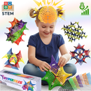 Peças de construção hiperbolicas STEM da Idoot, brinquedos de montagem com azulejos coloridos e formas geométricas variadas.