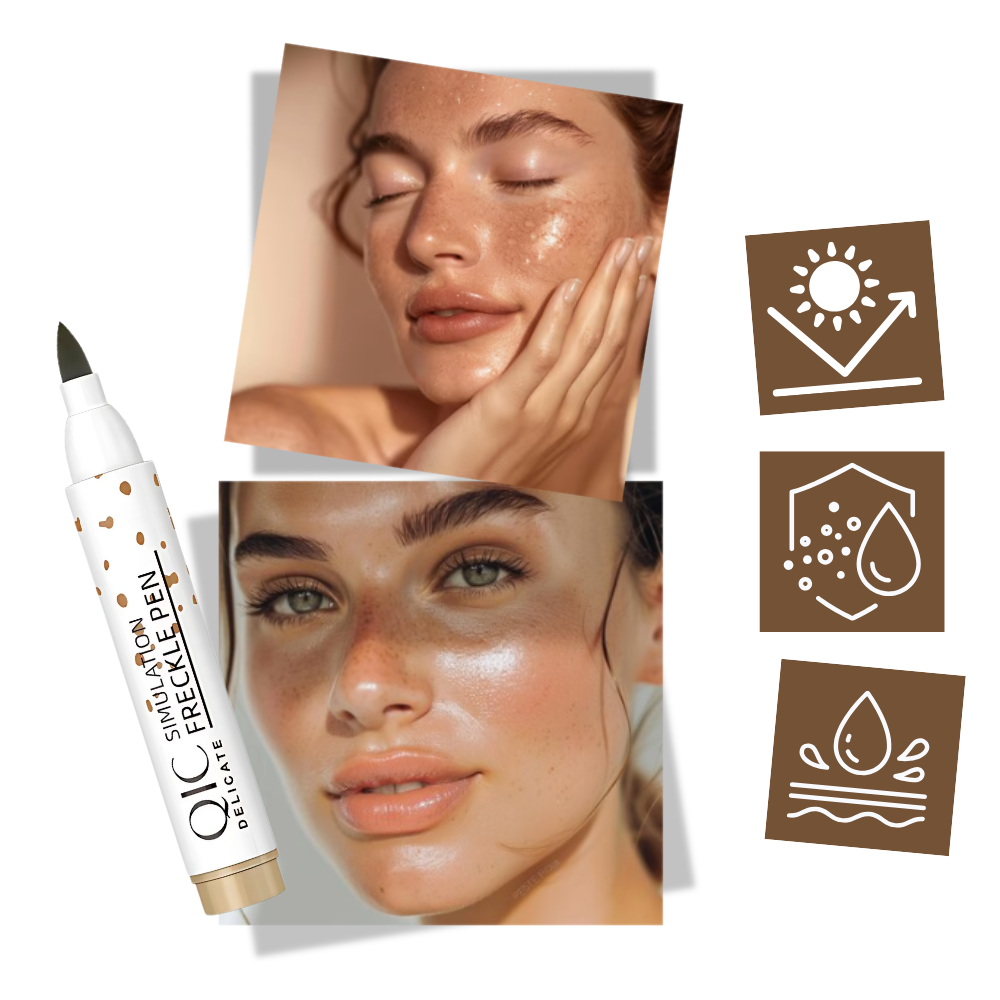 Stylo para manchas de rousseur Stormdoing com acabamento natural, cosméticos em tom marrom escuro, imagem de produto em fundo neutro.