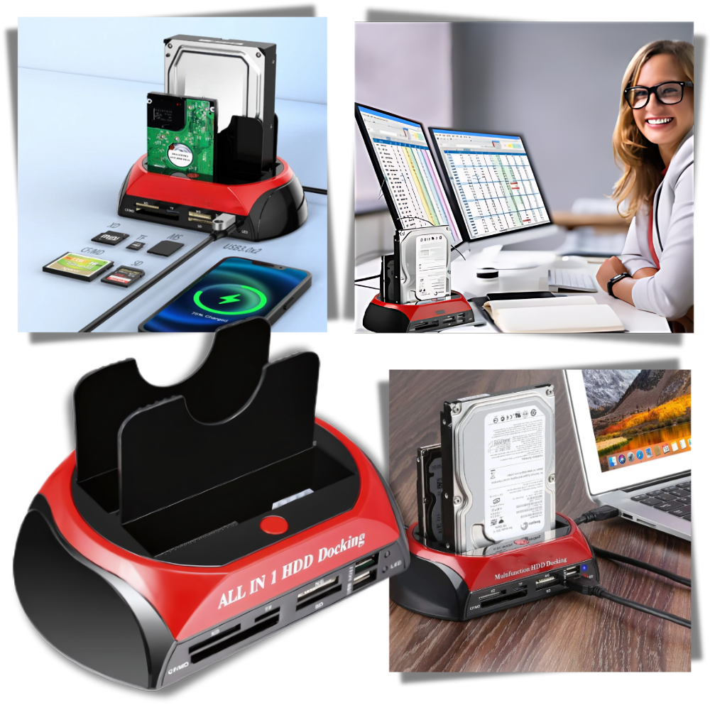 Estação de montagem Dock Universal Owsoo, componente de computador para gerenciamento de dados e conexão de dispositivos.