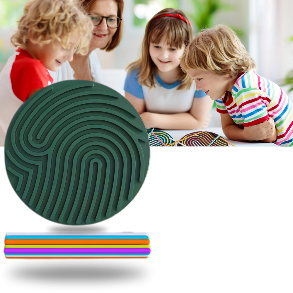 Quadro de atividades sensoriais anti-estresse da Carolilly, brinquedo educativo para estimular sentidos e promover relaxamento.