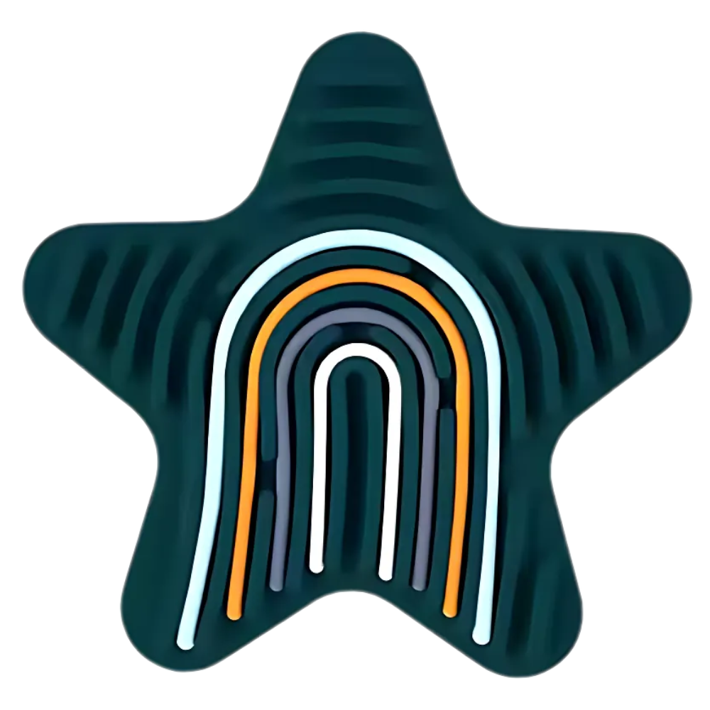 Quadro de atividades sensoriais anti-estresse Carolilly com estrela verde, brinquedo educativo para estímulo sensorial e relaxamento.