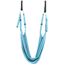 Hamac de yoga aéreo azul durável e ajustável para Pilates e yoga, com suporte resistente e configuração confortável.