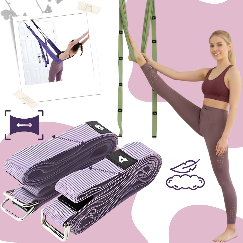 Hamac de yoga aéreo sólido e ajustável para Pilates e yoga, com estrutura resistente e confortável.