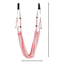 Hamac de yoga aéreo sólido e ajustável para Pilates e yoga, mostrando suas cordas resistentes e estrutura robusta.
