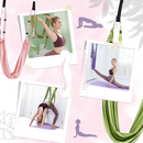 Hamac de yoga aéreo ajustável e resistente para pilates e yoga, suspenso com suporte sólido e confortável.