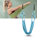 Hamac de yoga aéreo ajustável e resistente para práticas de Pilates e yoga, com estrutura sólida e confortável.