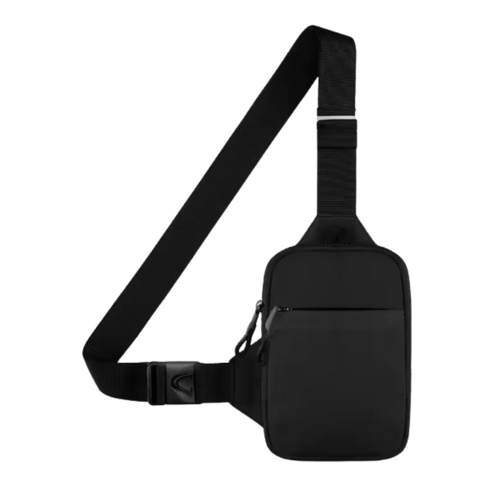 Bolsa de ombro mini elegante da Quintina, estilo compacta e moderna em couro preto para uso diário.