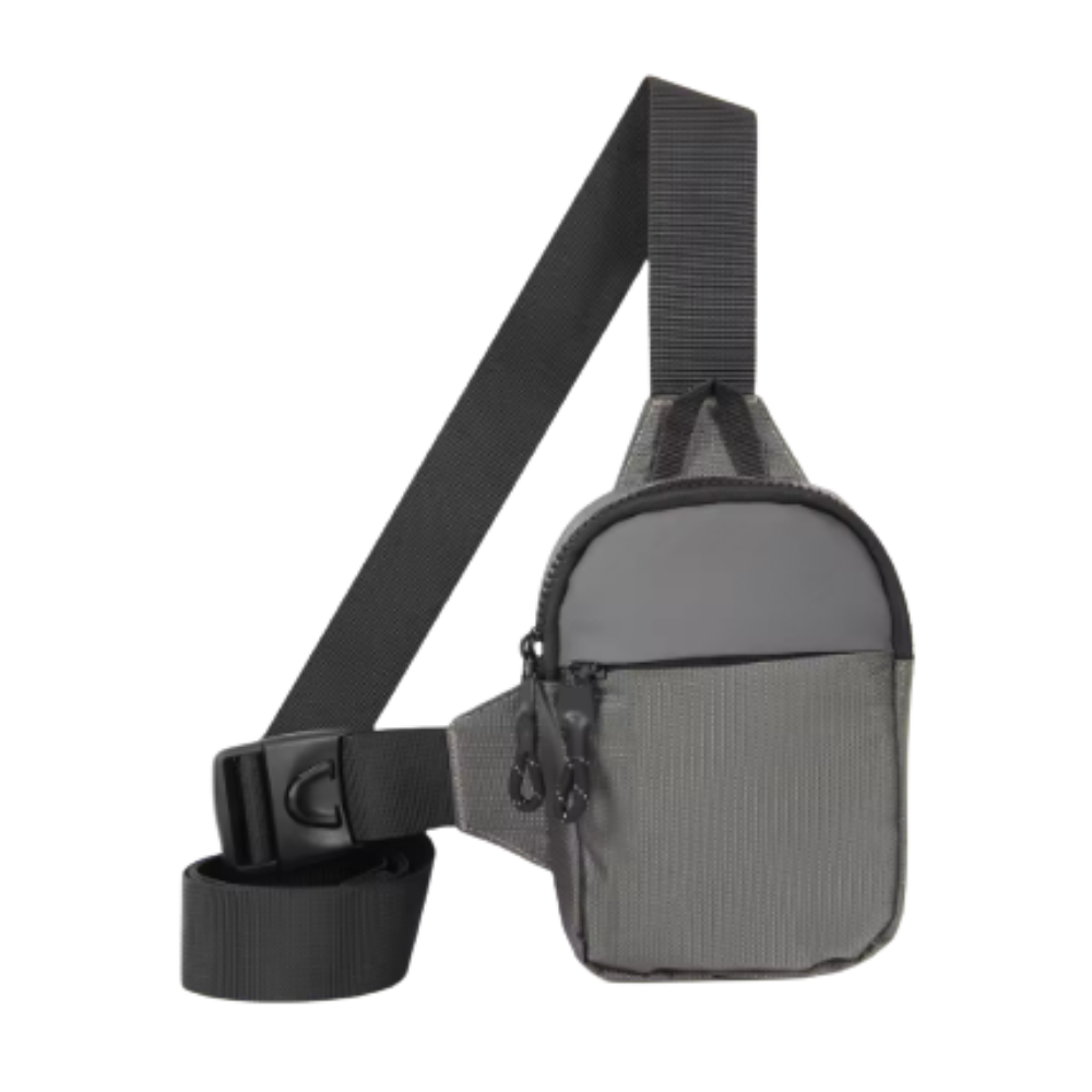 Bolsa pequena de ombro elegante da Quintina, estilo transversal em tom cinza, feita em material de alta qualidade.