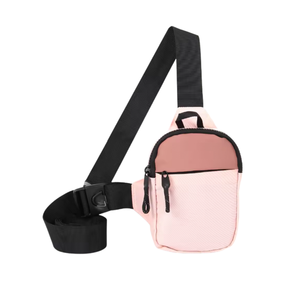 Bolsa tiracolo mini elegante da Quintina, com design estiloso e detalhes em rosa, ideal para uso diário.