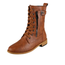 Botas elegantes antideslizantes Yotami de couro marrom, estilo sapatos de caminhada com sola antiderrapante.