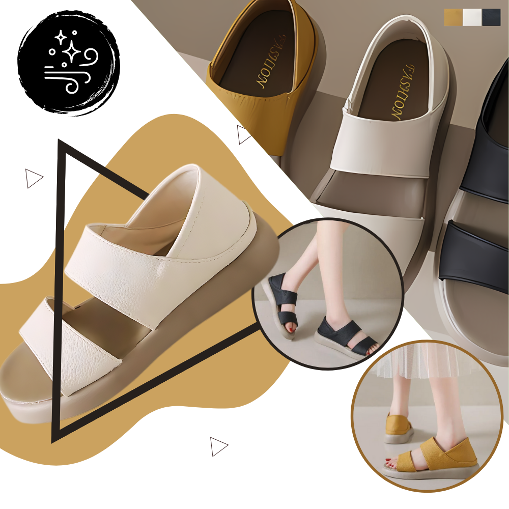 Sandálias ortopédicas antiderrapantes e elegantes da Jsaierl, com design moderno e confortável para uso diário.