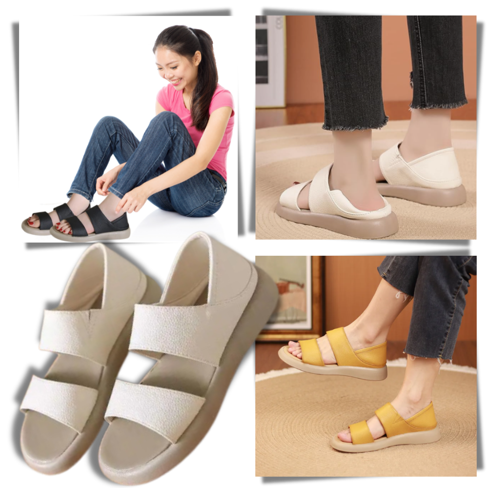 Sandálias ortopédicas Jsaierl, antiderrapantes e elegantes, com design confortável e estilo moderno para uso diário.