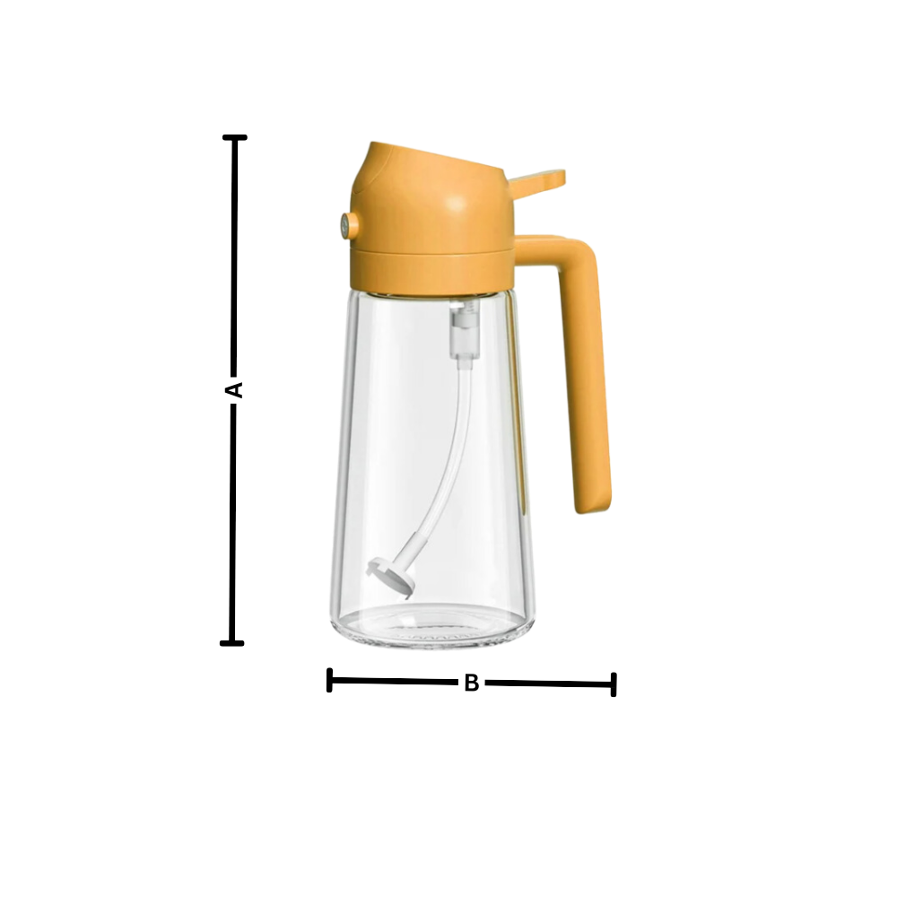 Pulverizador de óleo estilizado da Kitchen Gadgets, controle de óleo em utensilios de cozinha com design moderno.
