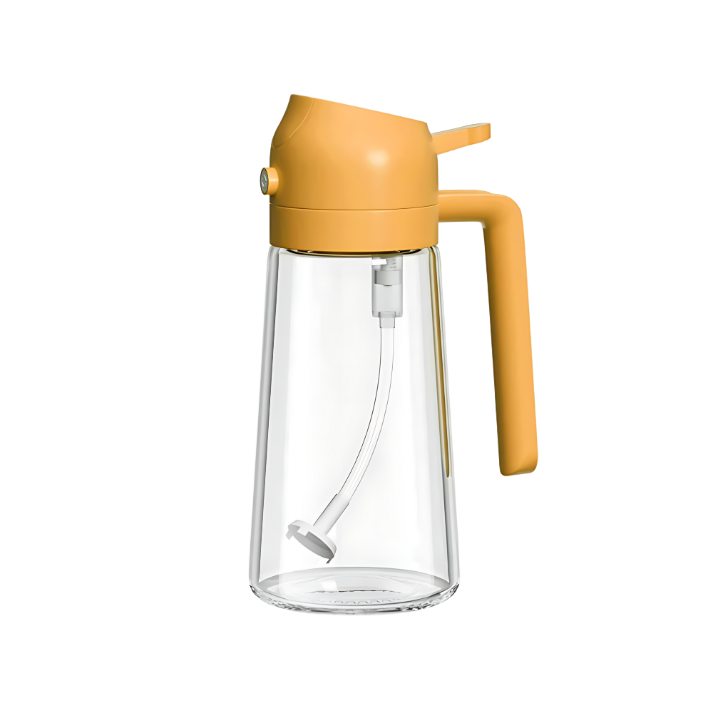 Pulvérizador de óleo estilizado da Kitchen Gadgets, acessório de cozinha de cor laranja para controle de óleo ao cozinhar.