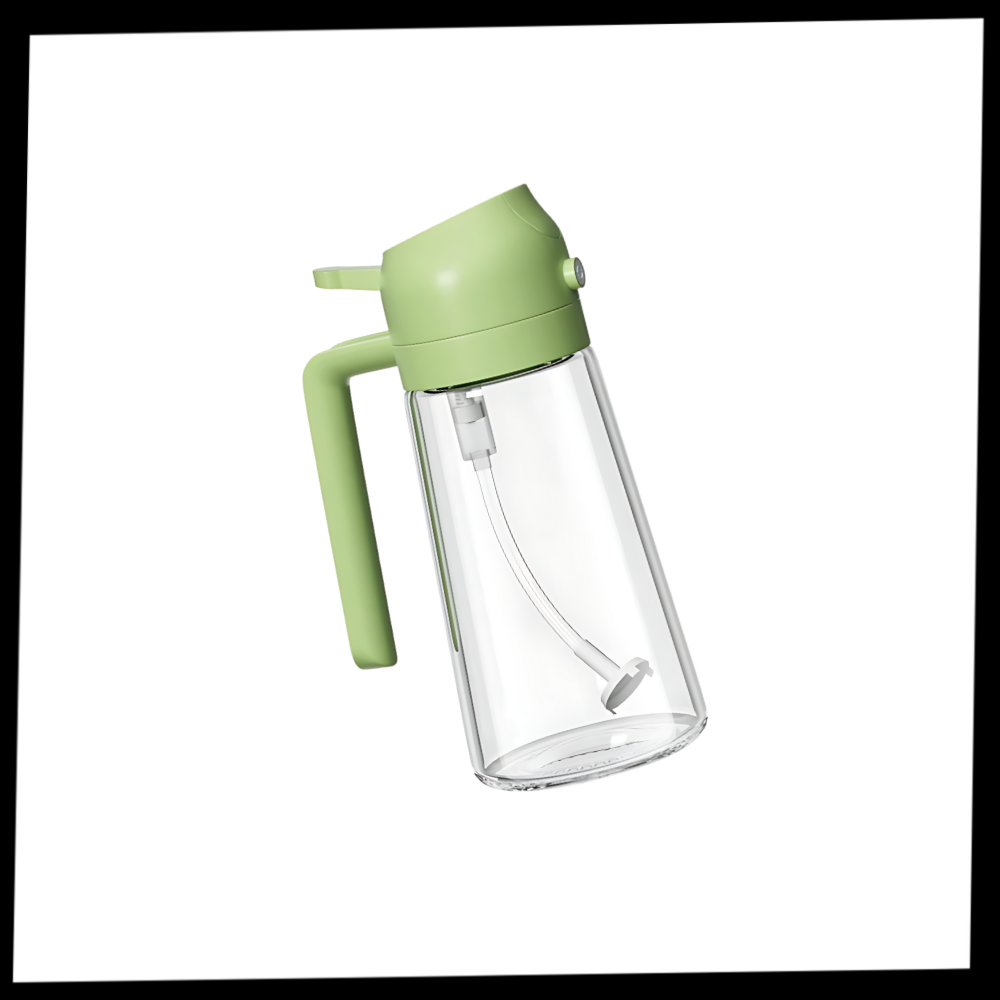 Dispenser de óleo estilizado da Kitchen Gadgets, utensílio de cozinha para controle de óleo com design elegante.