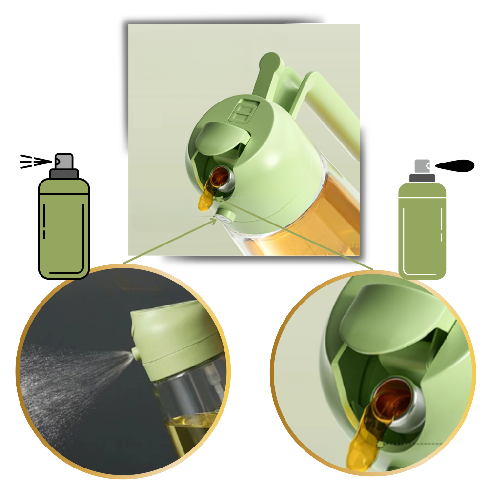 Pulvérizador de óleo estilizado da Kitchen Gadgets, utensílio de cozinha para controle preciso de óleo na preparação de alimentos.
