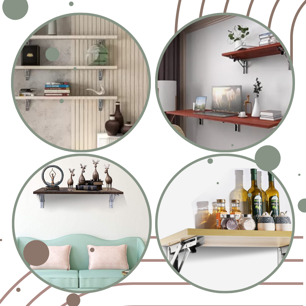 Suporte para mesa dobrável de escritório com fixação na parede, estilo moderno, marca Unique-Bargains, mostrado na imagem.