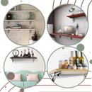 Suporte para mesa dobrável de escritório com fixação na parede, estilo moderno, marca Unique-Bargains, mostrado na imagem.