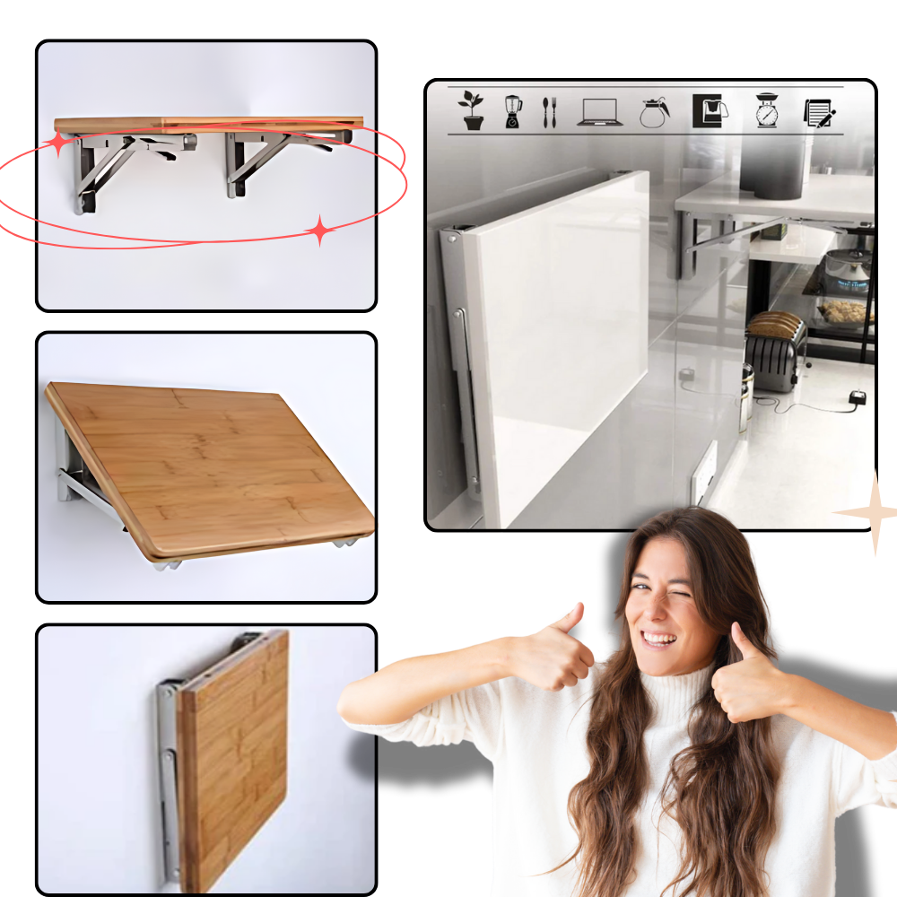 Suporte para mesa dobrável de parede, suporte para escritórios, fixação robusta, ideal para espaços compactos, marca Unique-Bargains