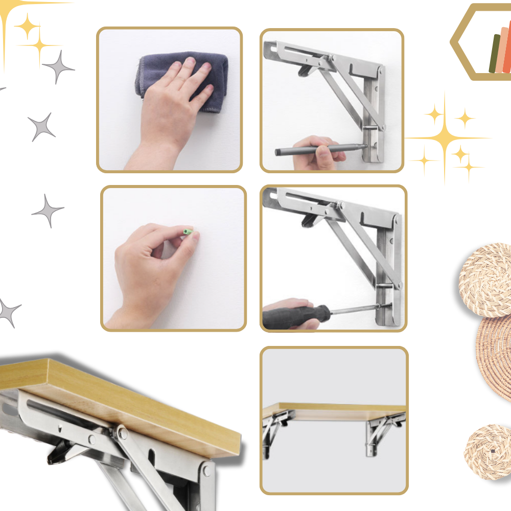 Suporte para mesa dobrável de parede da Unique-Bargains, instalação estilosa para escritórios com mesa retrátil e fixa na parede.