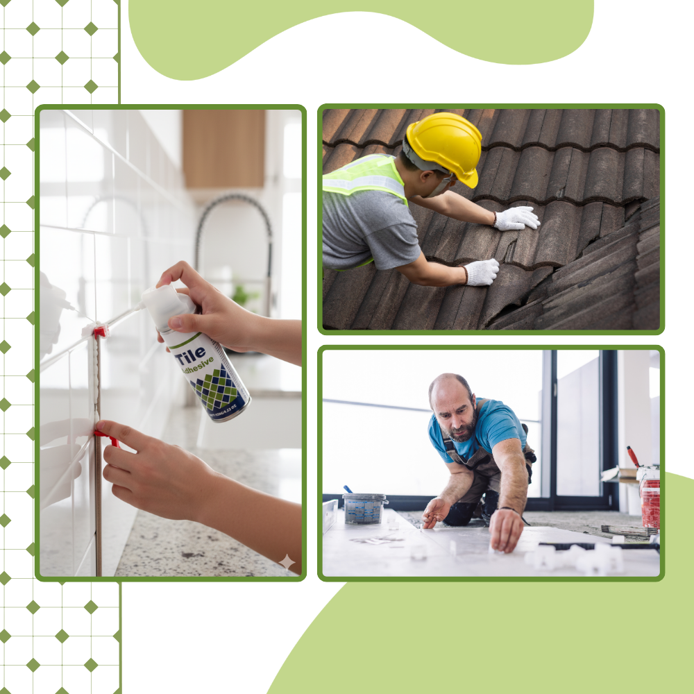 Cola de alta aderência e impermeável para azulejos, marca Sufanic, aplicação em superfícies de construção, resistente à água