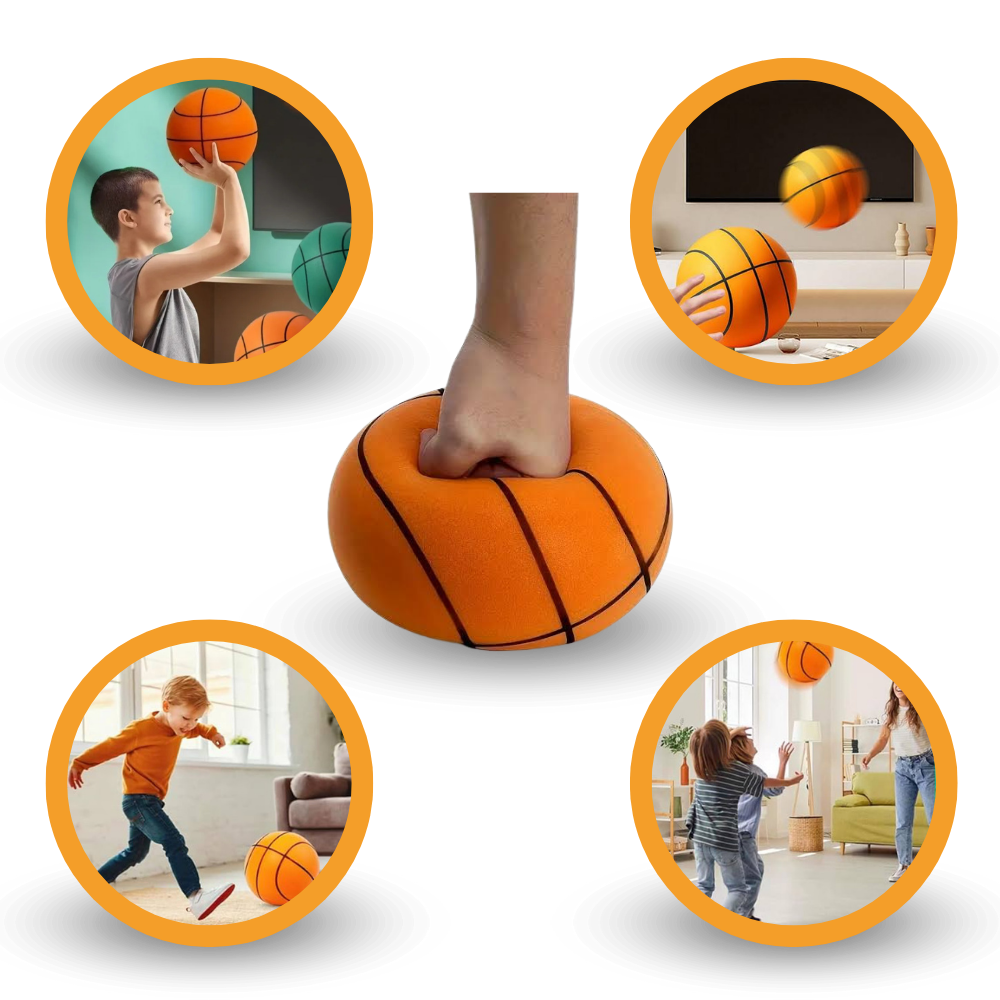 Balão de basquete silencioso, colorido e divertido da marca Sukiy, 18 cm, ideal para jogos e brincadeiras esportivas.