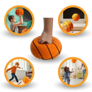 Balão de basquete silencioso, colorido e divertido da marca Sukiy, 18 cm, ideal para jogos e brincadeiras esportivas.
