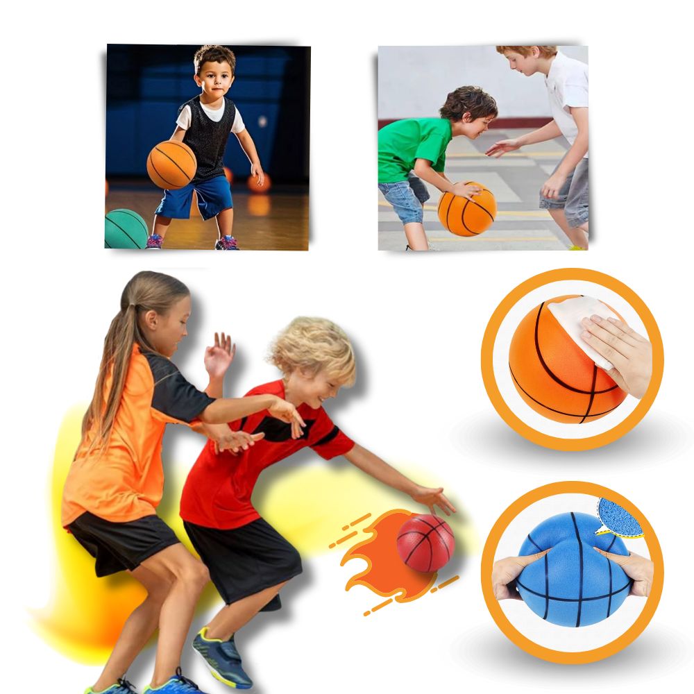 Balão de basquete silencioso, colorido e divertido da marca Sukiy, feito para brinquedos esportivos, com 18 cm de diâmetro.