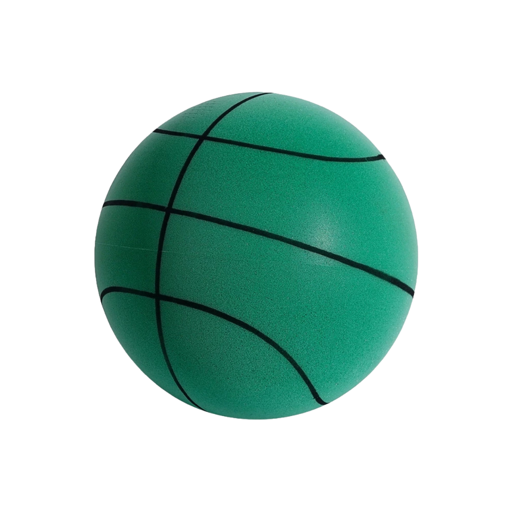 Balão de basquete silencioso e colorido de 18 cm da Sukiy, brinquedo esportivo divertido para crianças, em cor verde.