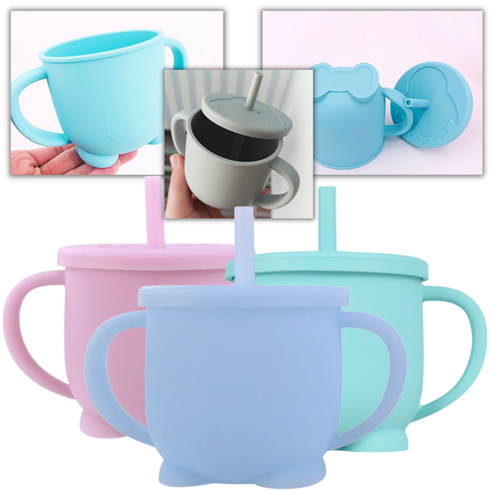 Tampa de silicone para bebês da Sunri, ideal para alimentação e amamentação, rosa, com bico para facilitar a alimentação infantil