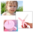 Tasse à bec em silicone rosa para bebês, ideal para alimentação e amamentação, da marca Sunri.