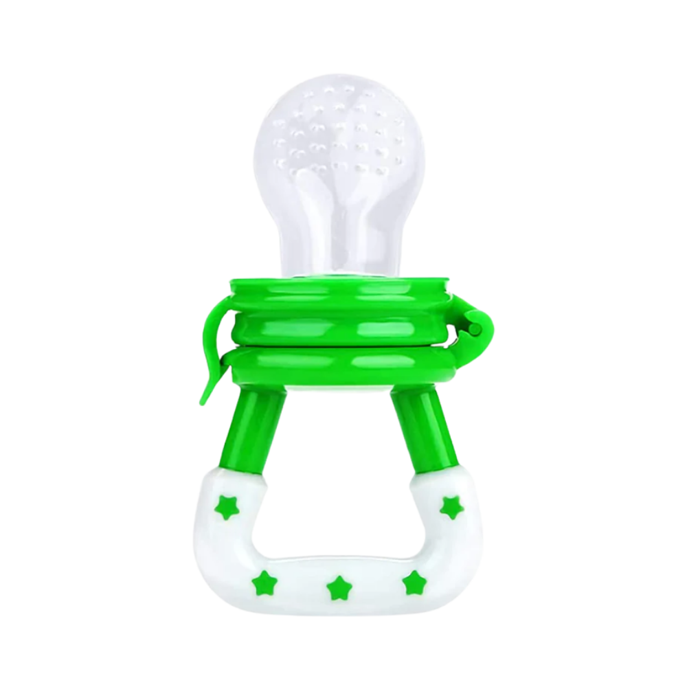 Chupeta alimentar Supertots Gyuunyuu com anel de dentição verde, ideal para alimentação e conforto do bebê