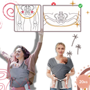 Porte-bébé ergonômico e respirável da marca Moby, com design de sling para apoio confortável ao bebê.